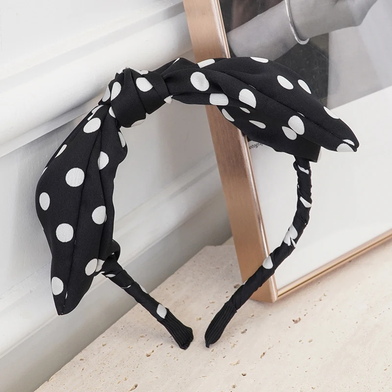 

Knot Turban Polka Dot Headband Elastic Hairband Hair Accessories for Girls No Slip Stay on Knotted Head Band Hair Band