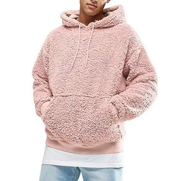 

Men Winter Fluffy Hoodie Pullover Fleece Sweatshirt Hooded Coat Jumpers Male Solid Warm Winter Hoodies Clothing