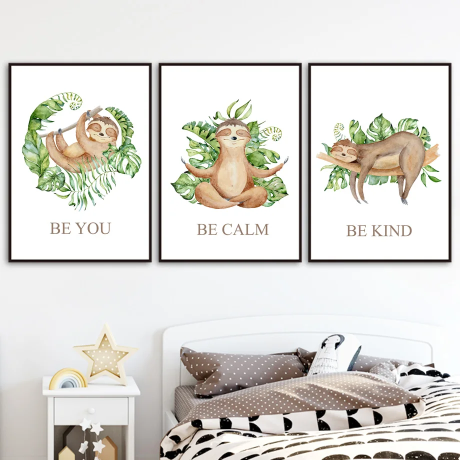 Ленивые листья монстеры растения питомник стены искусства холст картина