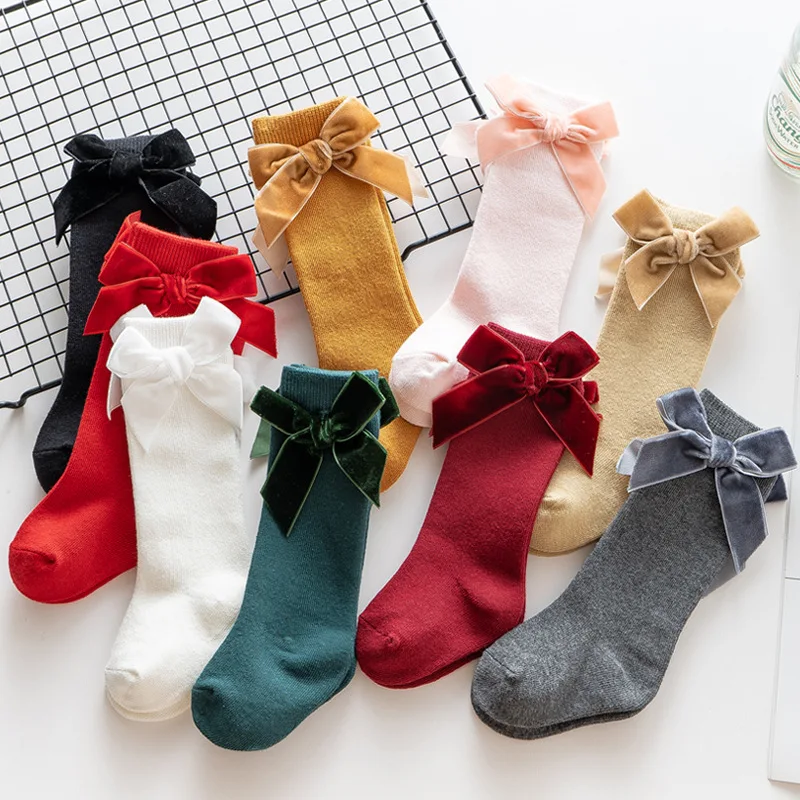 Calcetines de princesa para reci&eacute;n nacidos, lazo grande para ni&ntilde;os, oto&ntilde;o e invierno, accesorios para beb&eacute;s, regalo para reci&eacute;n nacidos de 3 a 36M-2