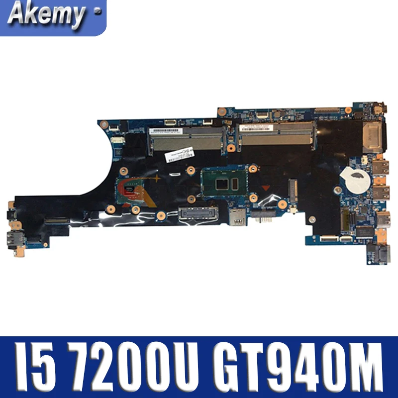 

Материнская плата Akemy 448.0AB06.0011 для Lenovo Thinkpad T570 P51S, материнская плата для ноутбука, процессор I5 7200U GT940M DDR4 100%, протестированная работа