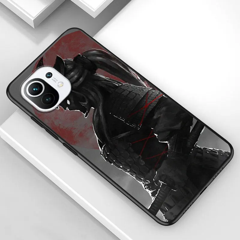 

Japan The Samurai Ninja for Xiaomi Mi 11 10T Note 10 Ultra 5G 9 9T SE 8 A3 A2 A1 6X Pro Play F1 Lite 5G Black Phone Case