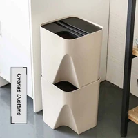 sl japanese overlap able waste bins creative multi layer bathroom kitchen household plastic large trash sorting dustbins