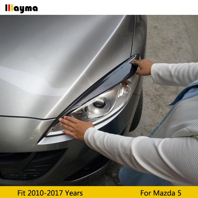 Углеродное волокно накладки на переднюю фару для Mazda 5 2010-2017 стеклянная Праймер