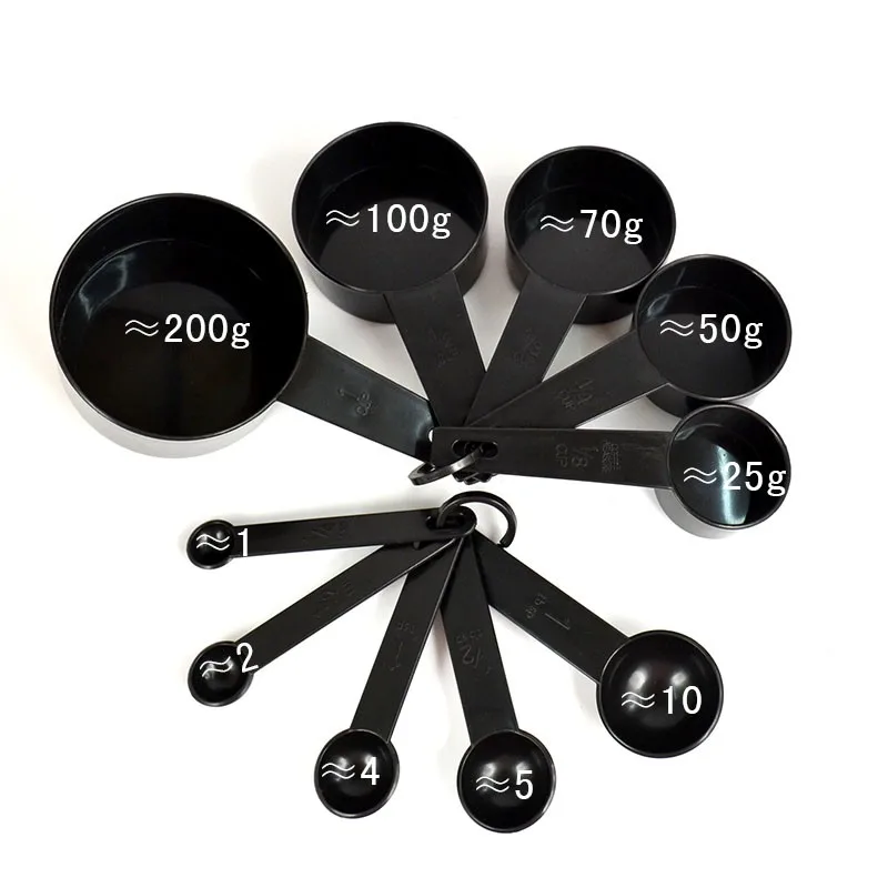 

Kitchen Plastic Cooking Baking Measuring Cakes Set 10pcs Cups & Spoons Bakery