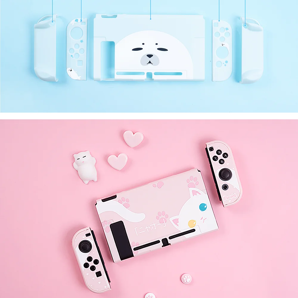 Kingd NS Switch силиконовый защитный чехол для ПК, Набор для nintendo Switch, аксессуары для консоли Joy-Con, чехол для контроллера