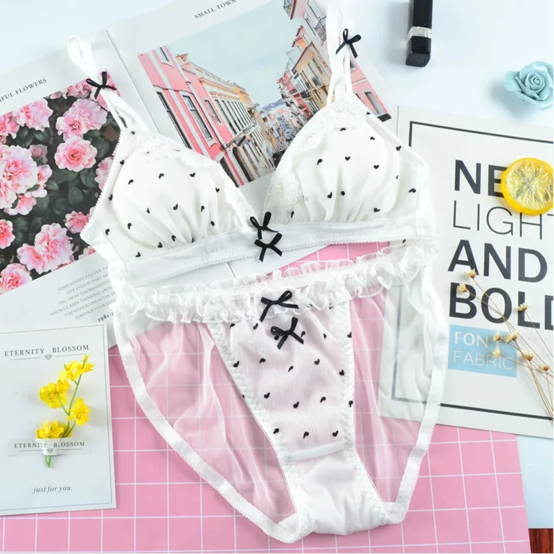 SP & CITY японский милый сексуальный комплект с бюстгальтером сердечками Женский