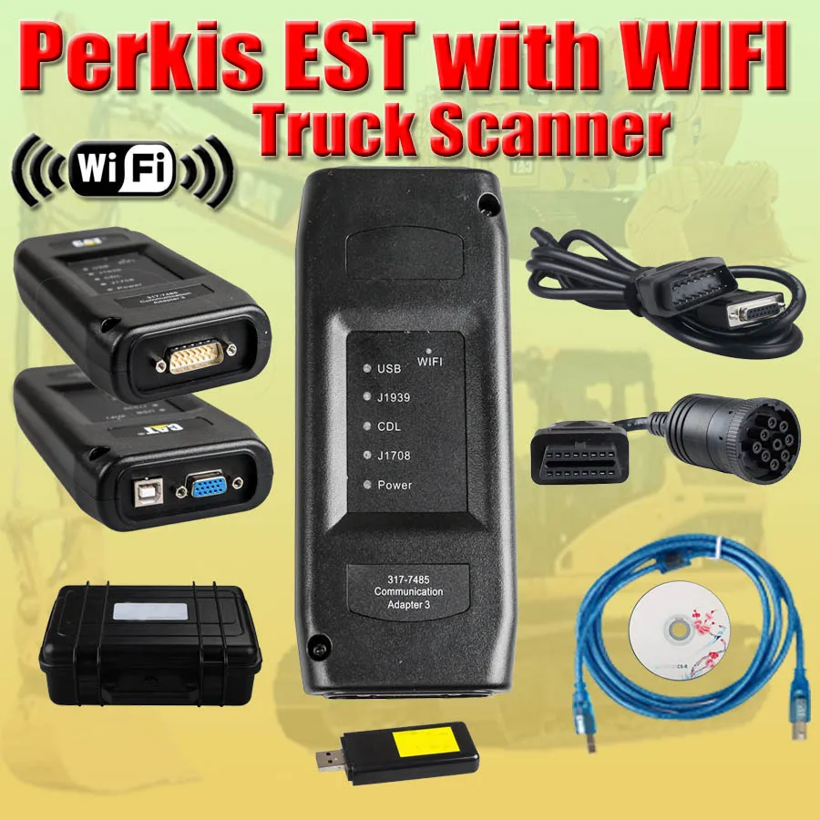 WIFI version Горячая для Perkins EST электронный Сервис Инструмент CA3 грузовик сканер OBD2 Диагностический может до 2018а версия - Цвет: WIFI version