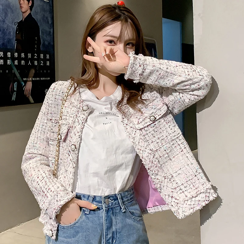 Розовый клетчатый Блейзер новинка 2020 летние женские официальные куртки офисная