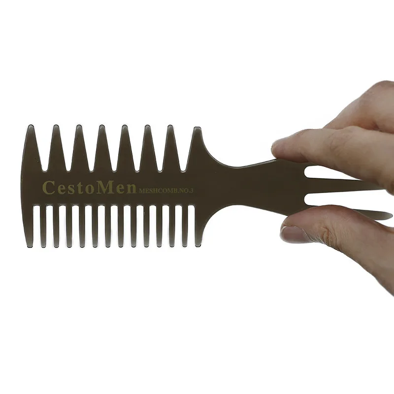 CestoMen Eco Friendly Hair Pomade Comb Classic Oil Head Wide Teeth Comb For Men Barber Hair Comb Double Side Fork Comb