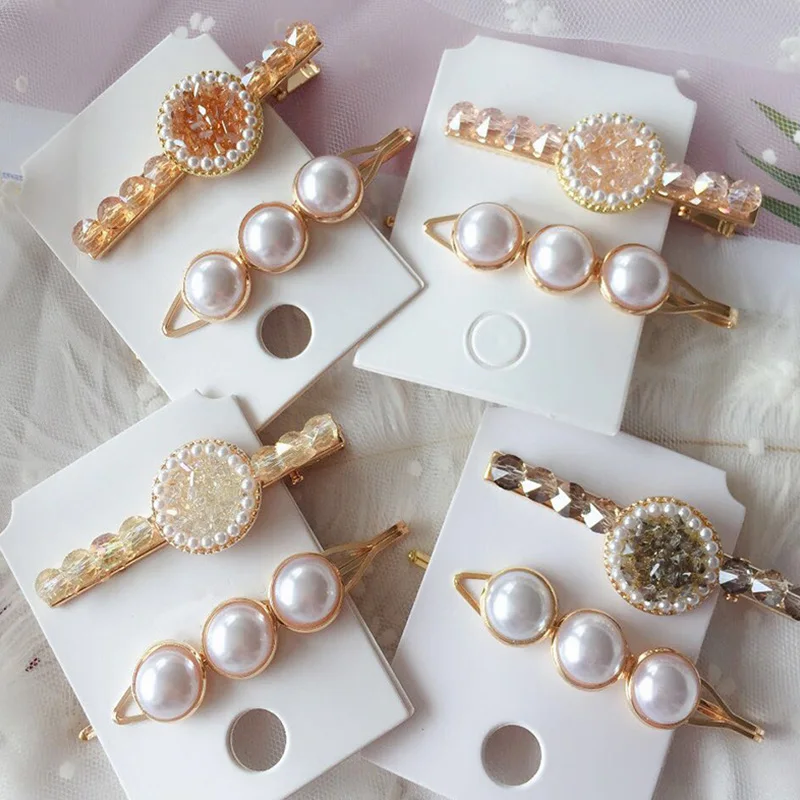 2/3 шт./компл. леди модная с кристаллами и жемчугом геометрический Заколки для