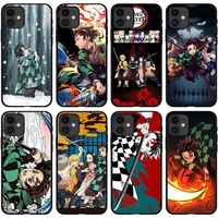 japan anime demon slayer cartoon mobile phone case kimetsu no yaiba for iphone 11 12 pro max xr xsmax se2 8plus silicone cover