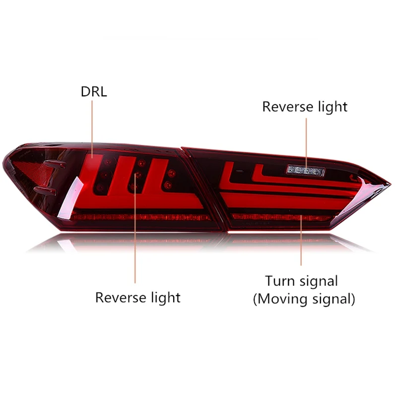 VLAND factory For Car Taillight CAMRY 2018 2019 Tail Light turn signal with moving signal+brake light+DRL+reverse light | Автомобили и