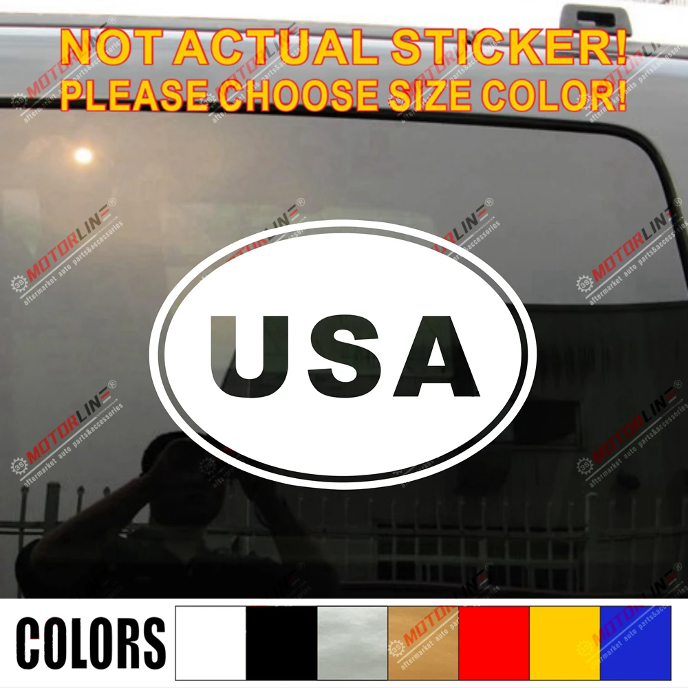 

USA America Oval Country Code Sticker Decal Car Vinyl choose color size die cut