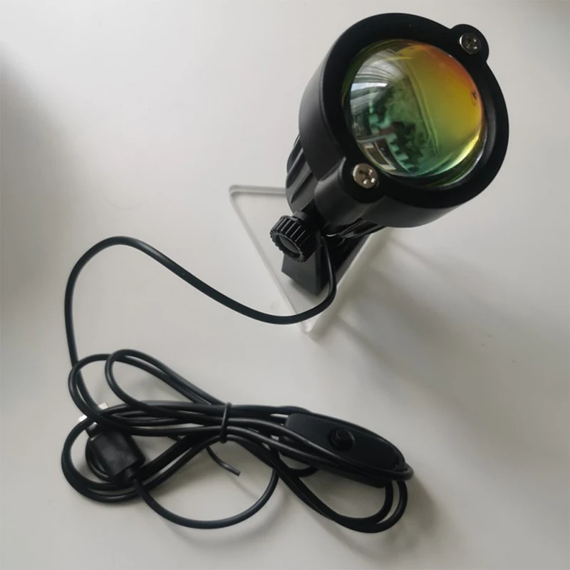 

Usb Rainbow Sunset Projection Lamp LED Atmosphere Night Light Home Coffee Bar Indoor Projector Lamps Outdoor Decorative Lights