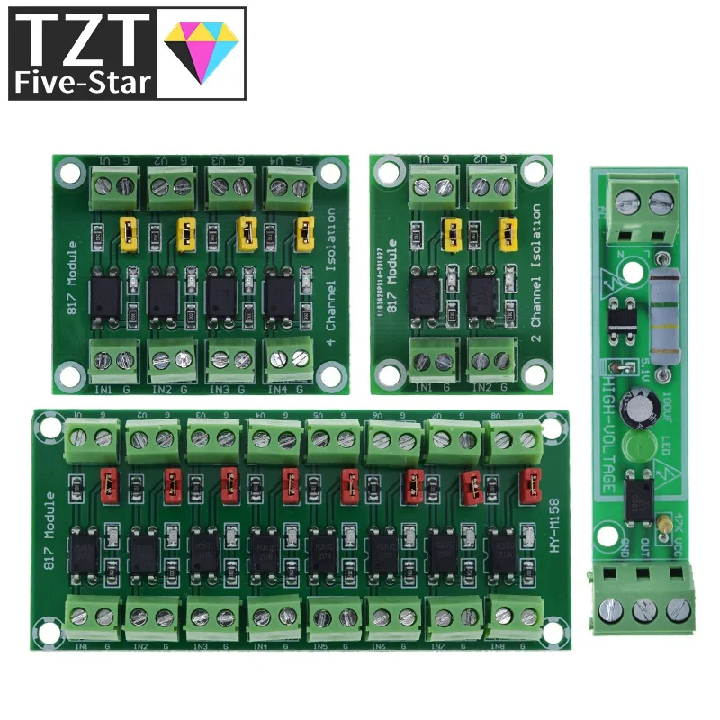 Фотоэлектрическая Изолированная плата PC817 1 2 4 8 канальная оптопара модуль