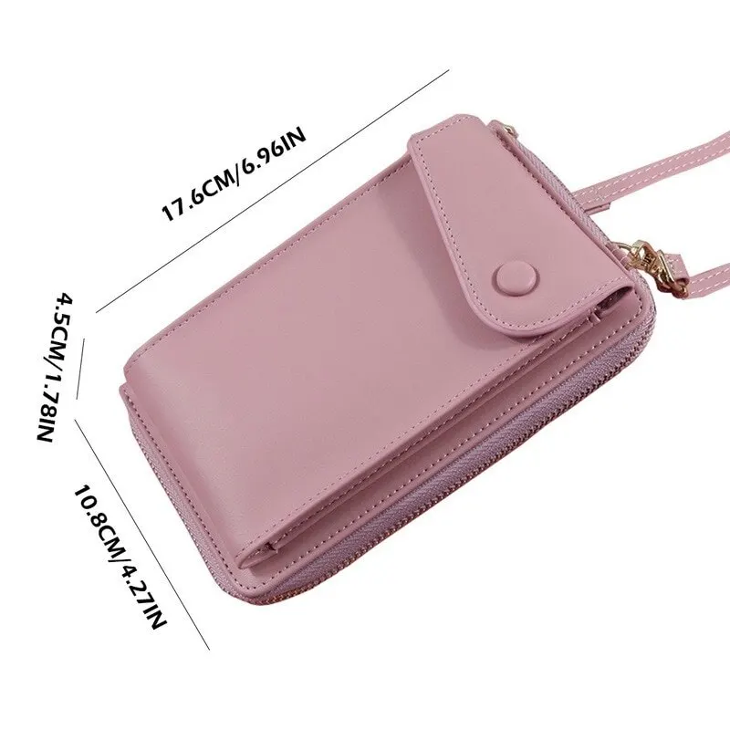 

2021 New Double-layer Mobile Phone Bag Zipper Women Shoulder Messenger Bag Multicard Holder Lady Wallet Clutch Carteras Mujer