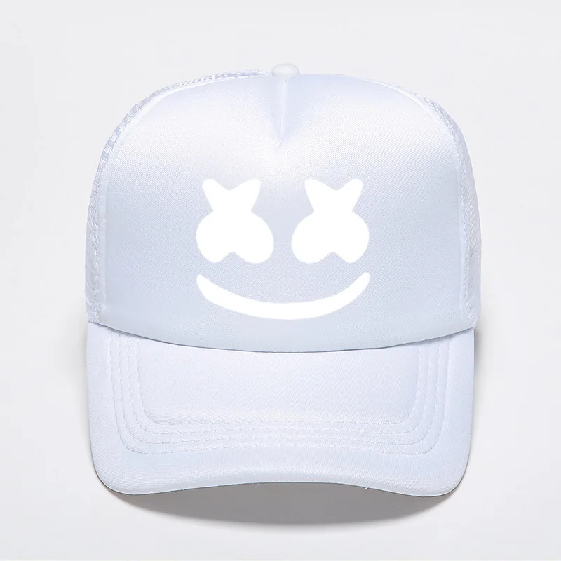 Хлопковые сахарные шляпы Marshmello с принтом лица смешной улыбающийся Dj лето осень бейсбольная шляпа папа женщины Кепка мужчины casquette