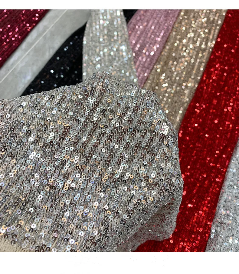 

Seuqins Lace Fabric 130cm Width Dress Lace Fabric Bridal Lace Fabric Sequins Lace Fabric Sell By 1 Yard