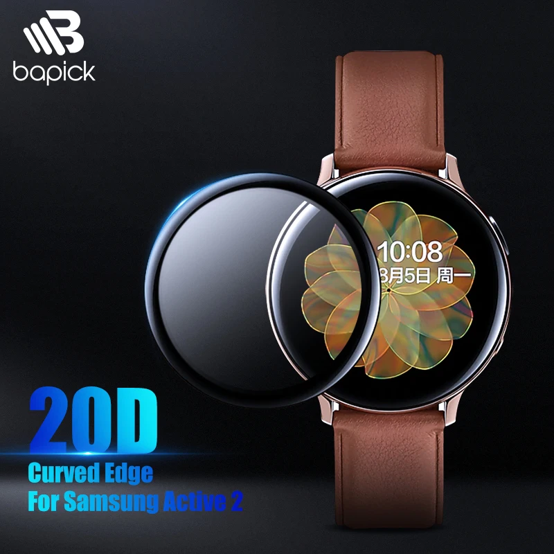 

BAPICK 20D Curved Edge Protective Glass For Samsung Active 2 Screen Protector Glass Samsung Galaxy Active 2 40mm 44mm Film Glass