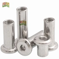 m3 m4 m5 m6 m8 304 stainless steel large flat hex hexagon socket head connector rivet furniture table cot bed round insert nut