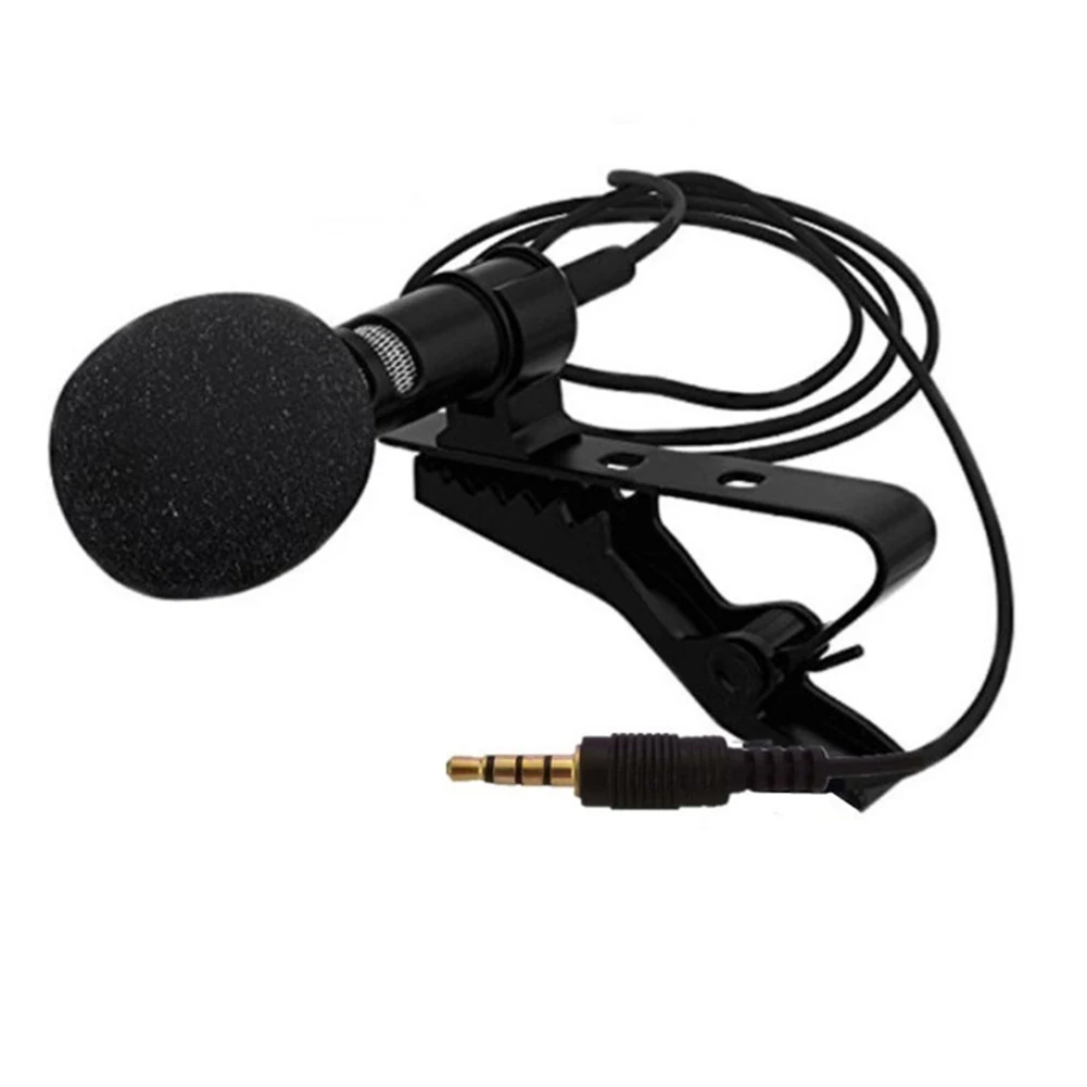 

Portable External 3.5mm Hands-Free Wired Lapel Clip Microphone for Loudspeaker phone computer accessory