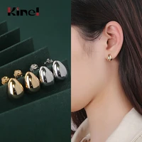 kinel genuine 100 925 sterling silver pea stud earrings for women girls minimalist 18k gold fine jewelry 2020 new
