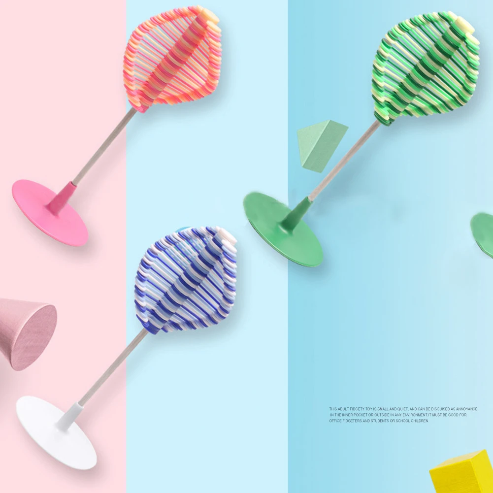 Lollipop-varita giratoria de juguete, alivia el estr&eacute;s, ornamento de escritorio para el hogar, decoraci&oacute;n, juguete de descompresi&oacute;n, regalo de adorno para ni&ntilde;os-2