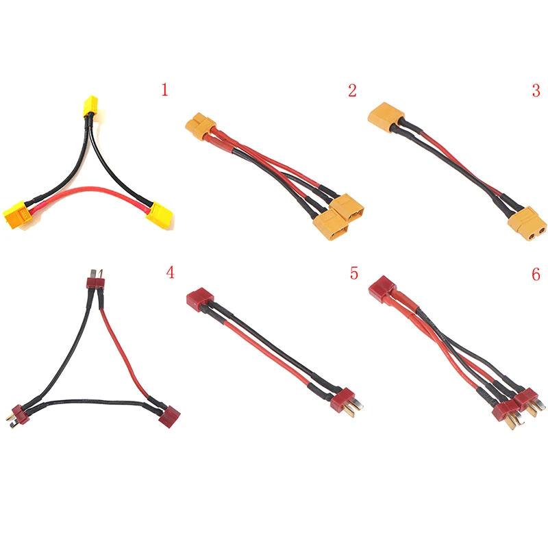 

Battery adapter cable Y-shaped harness connector XT60 series line T head XT60 parallel line