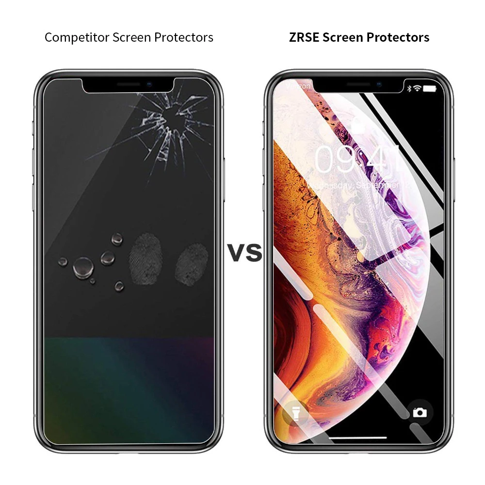 Защитное стекло ZRSE для iPhone X/iPhone XS Max/XR/11 Pro Max/5/6 S/7/8 Plus закаленное 3 шт. в