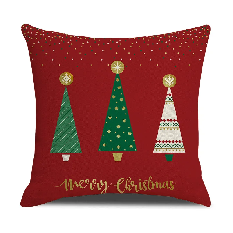 

5pcs 2020 new home soft decoration Christmas day pillow linen cushion waist pillowcase christmas pillow cover cushion cover