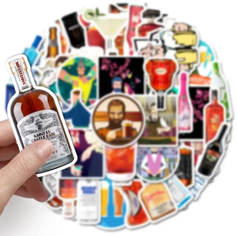 103067pcs cartoon wine bottle sticker school student diary hand ledger stationery mobile phone guitar decoration kawaii toys free global shipping