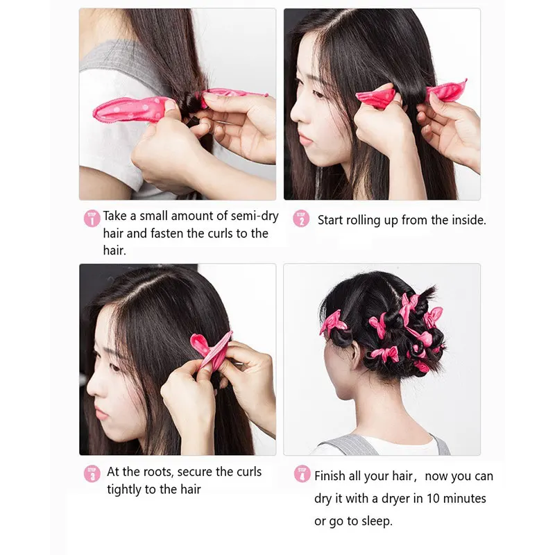 

10PCS Magic Sponge Pillow Soft Hair Roller Flexible Foam&Sponge Hair Curlers
