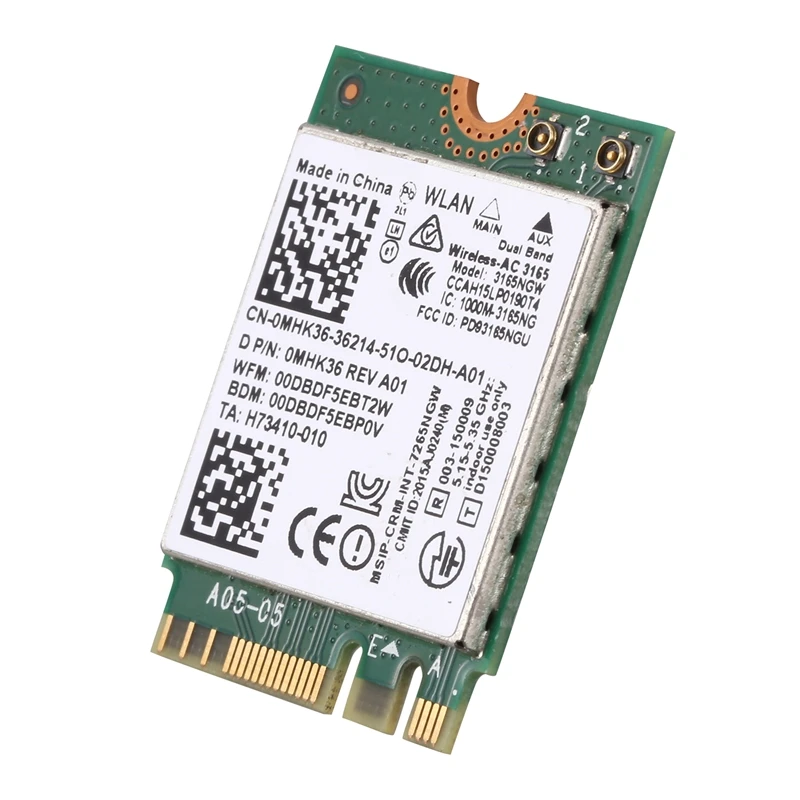 3165AC Двухдиапазонная 2 4G/5 ГГц 43bps беспроводная карта 3165NGW M.2 NGFF + Bluetooth 4 802.11ac WiFi |
