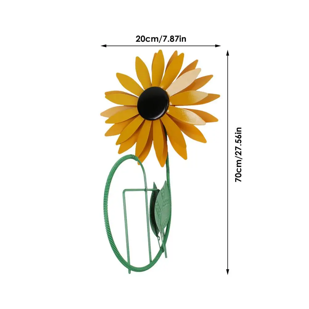 

Sunflower Wind Spinner Flower Metal Art Garden Patio Decoration Wind Spinner With Stake Lawn Landscape Roadside Decor Windmill