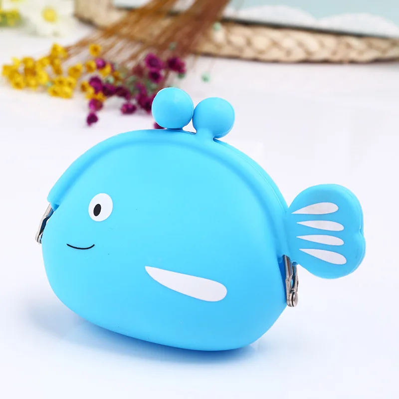 2020 New Girls Mini Silicone Coin Purse Fish Small Change Wallet Purse Women Key Wallet Coin Bag for Children Kids Gifts images - 6