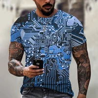 electronic chip hip hop mens t shirt 3d machine printed oversized t shirt harajuku summer short sleeve tee tops men clothing