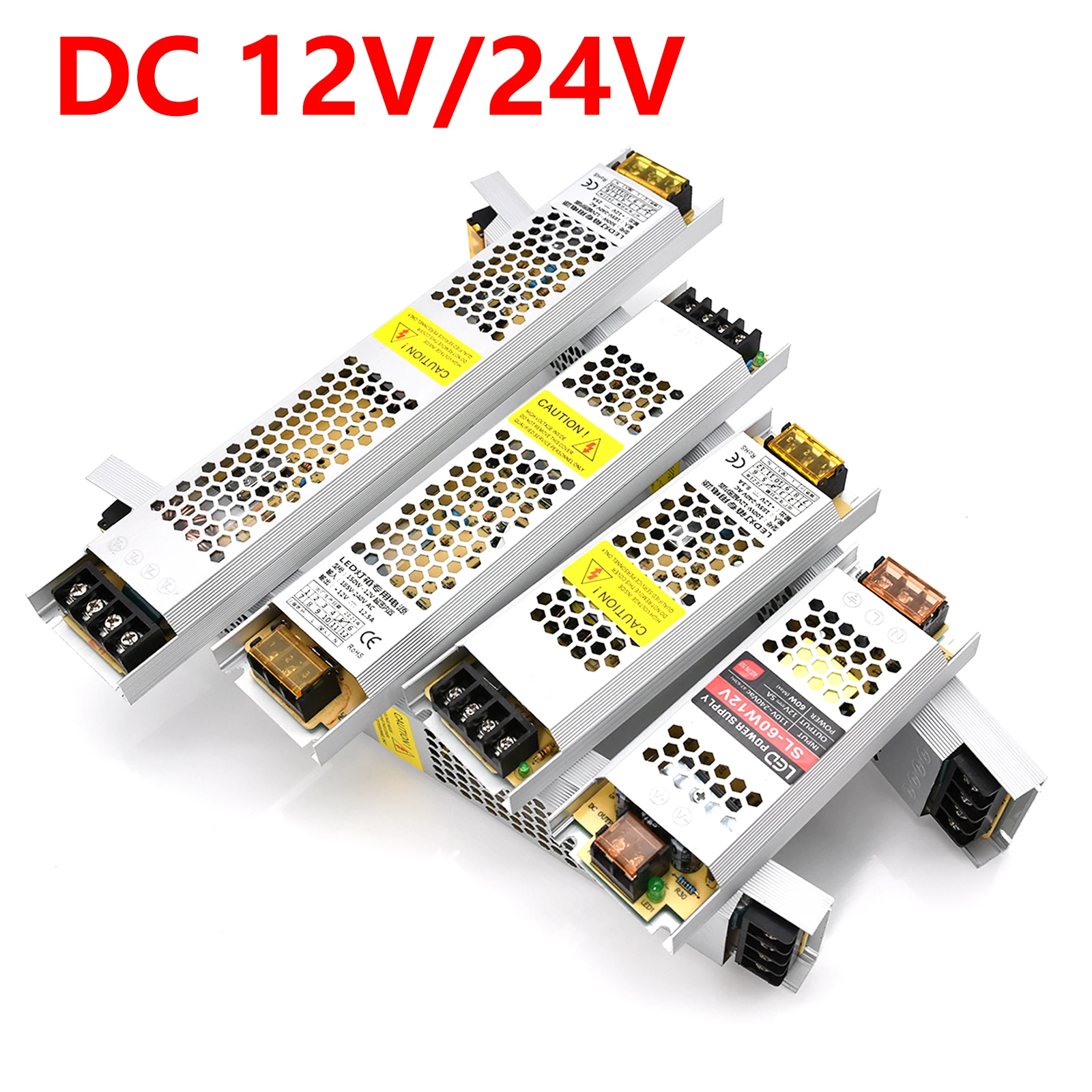 

Ultra Thin LED Power Supply DC12V 24V Supply Lighting Transformer 60W 100W 150W 200W 300W 400W LED Driver Power Adapter