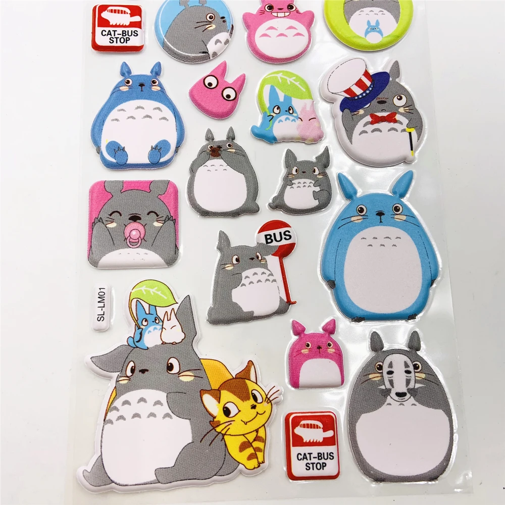 3D пышные светящиеся наклейки мультяшный Кот Тоторо водонепроницаемые игрушки