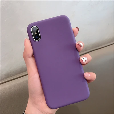 Purple Ультратонкий матовый чехол с песчаником для iPhone 11 Pro Max scrip, мягкая задняя крышка для iPhone 11, 6 S, 7, 8, XR, XS Max Plus, тонкие чехлы для телефонов - Цвет: Purple