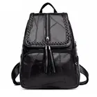 Женский рюкзак из ПУ кожи 2019, школьная сумка, классическая черная Водонепроницаемая многофункциональная дорожная сумка через плечо