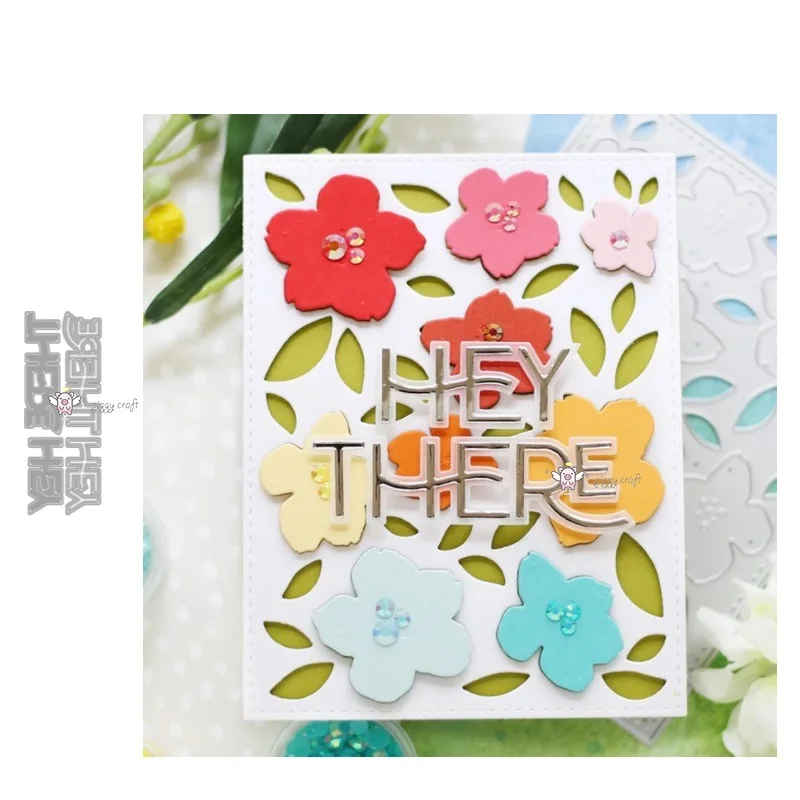 

New Hey there letters metal Cutting Dies Stencils DIY Scrapbooking Paper/photo Cards Embossing Dies
