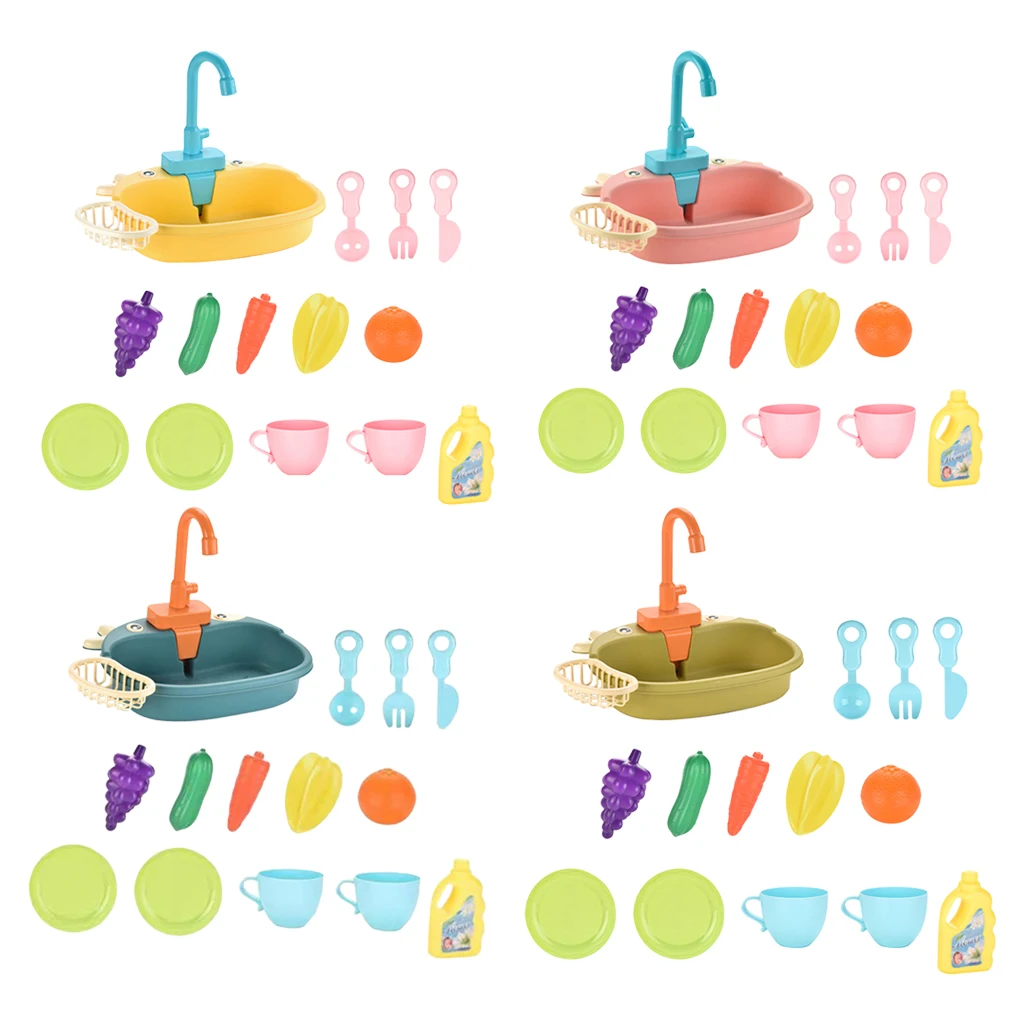 

Electric Kitchen Play Set Pretend Playset Toy Cooking Sink For Kids Toddler