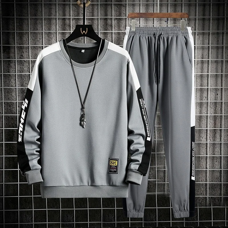 

Men Spring and Autumn Clothes 2 Piece Set Men Sweatsuit Tracksuit Outwear Harajuku Jogging Suit Long Sleeve Shirt Set Outfits