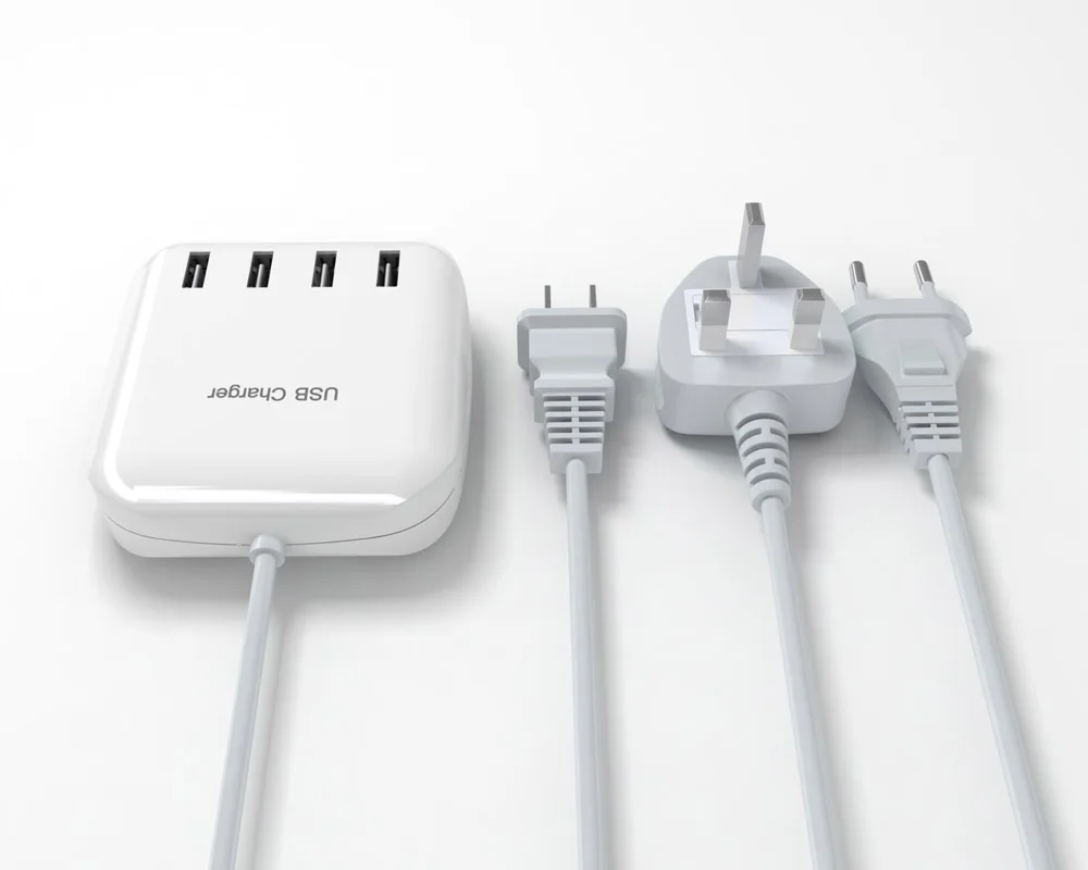 4 порта Смарт USB зарядное устройство адаптер станция Мобильный телефон планшет