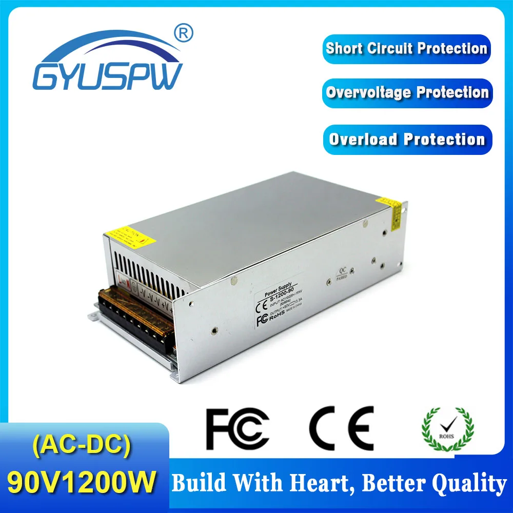 Импульсный источник питания с одним выходом DC90V 13.3A 1200W трансформатор драйвера 110V