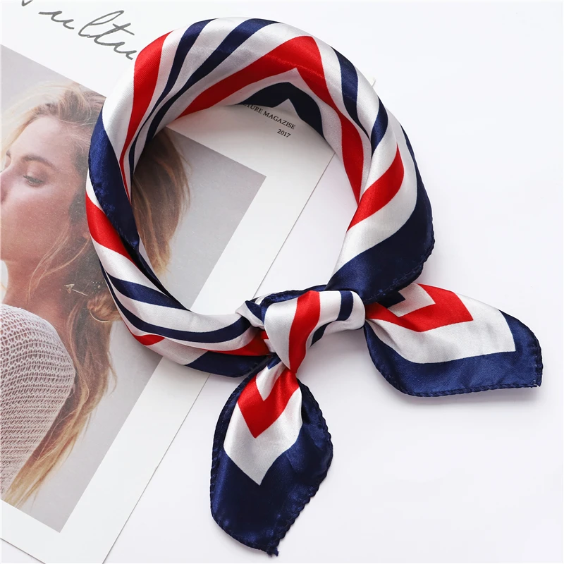 

Women Scarf lady Wraps Elegant Floral Dot Spring Summer silk scarves square Head Neck Hair Tie Band Neckerchief bag skinny