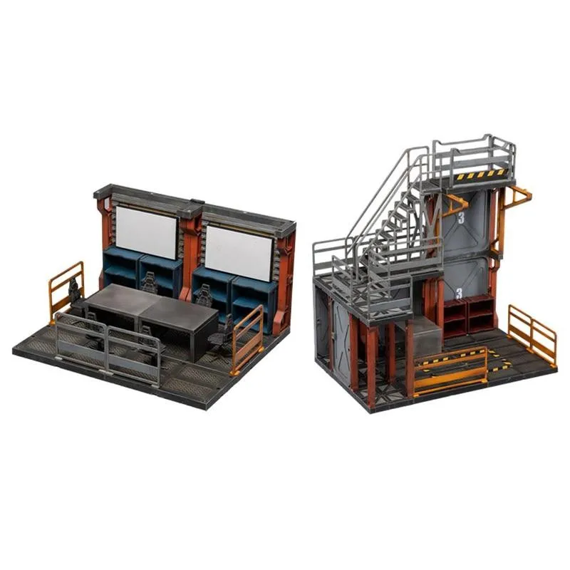 

1/18 Diorama Mecha Depot Testing Meeting Area Anime Model Toy 3.75in Movable Soldier Display Stand Hangar Scene Weapon Platform