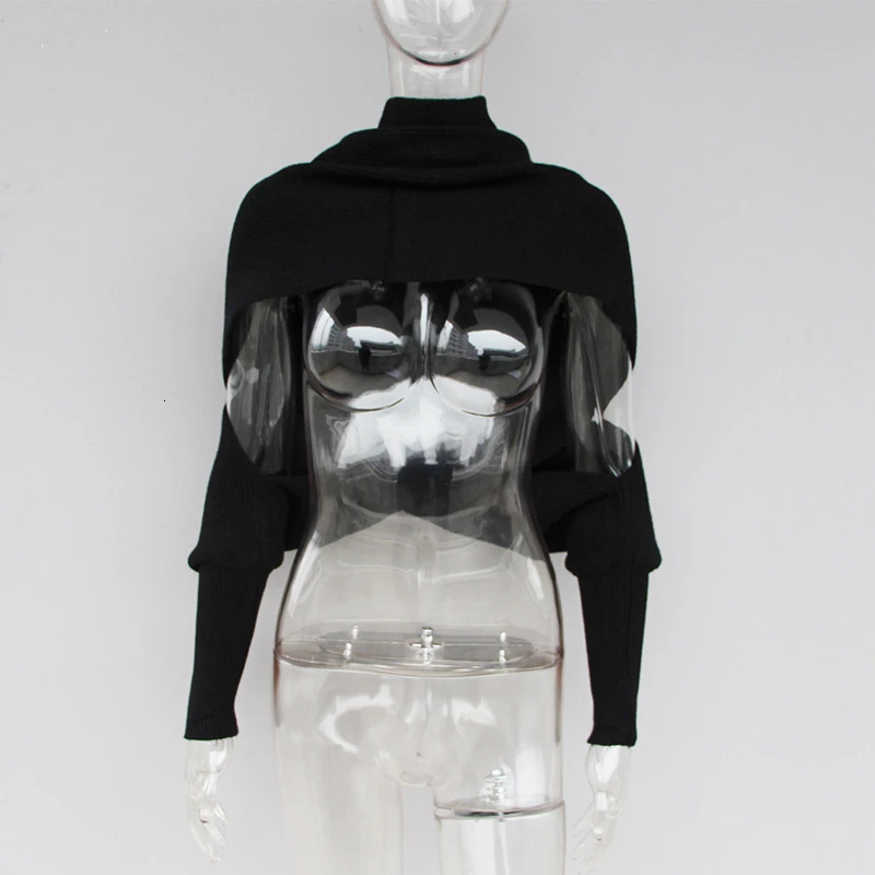 VGH Повседневные вязаные шарфы для женщин с твердым рукавом нагрудник шаль Осень