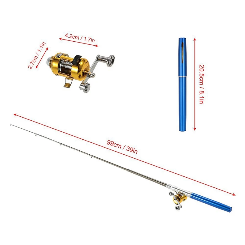 Рыболовная катушка комбо набор Мини Телескопическая портативная карманная